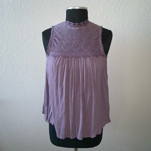 Purple Lace High Neck Top